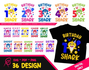 Download Shark Birthday Svg Etsy SVG, PNG, EPS, DXF File