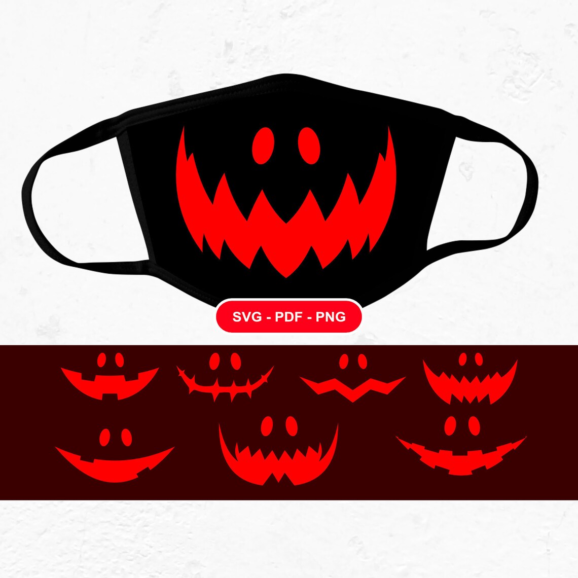 Pumpkin Face Mask Halloween Face Mask Scary Face Mask Etsy