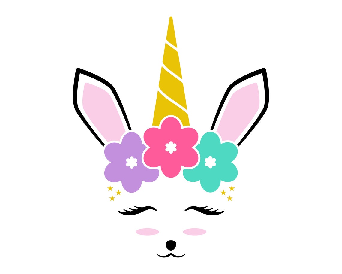 Bunny unicorn svg bunny svg Bunnycorn Svg face svg bunny | Etsy