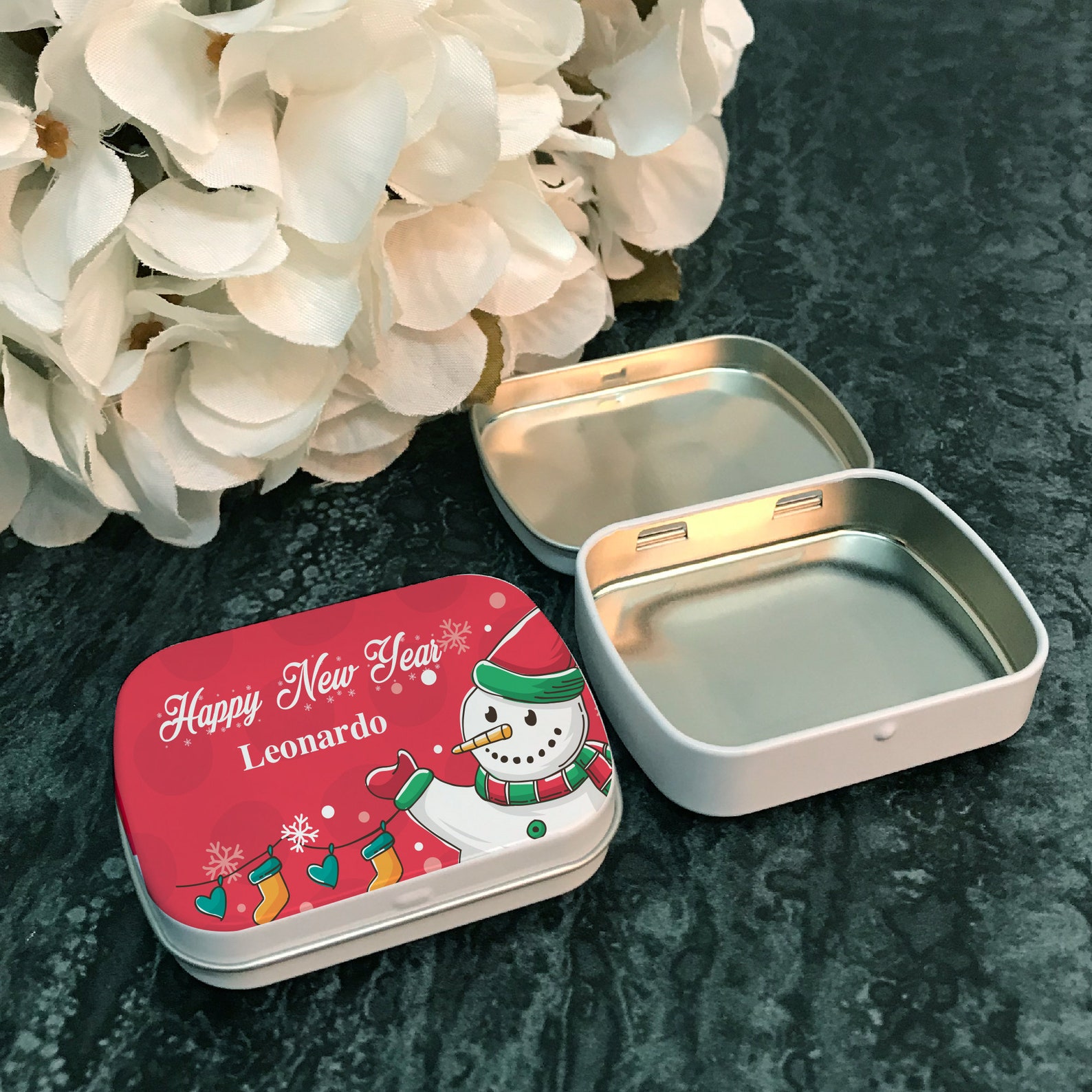 Christmas Mint Box Personalized Empty Christmas Mint Gift Etsy