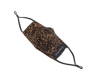 Leopard Print Silk Face Mask / 100% Mulberry Silk / Double Layer With Filter / For Your Own Skin And Health / One Size