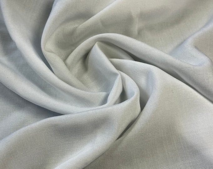 Organic Bamboo Poplin Fabric / 100% Bamboo / White Color / Natural Bamboo Fiber / Antibacterial & Deodorizing / Sell by the Meter