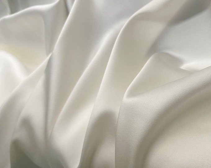 28 Momme Stretch Silk Satin | 108cm Fabric Width | Natural white | Unprocessed | Silk Clothing Fabric | PFD Fabric | Sell by the Meter