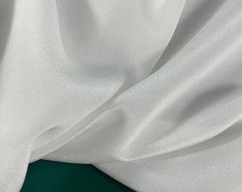 Silk Crepe de Chine 14 Momme, 100% Mulberry Silk, Natural White, Unprocessed, Silk Scarves Fabric, Oeko-tex standard 100, Sell by the Meter