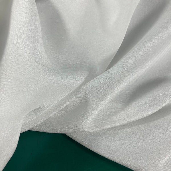 Silk Crepe de Chine 14 Momme, 100% Mulberry Silk, Natural White, Unprocessed, Silk Scarves Fabric, Oeko-tex standard 100, Sell by the Meter