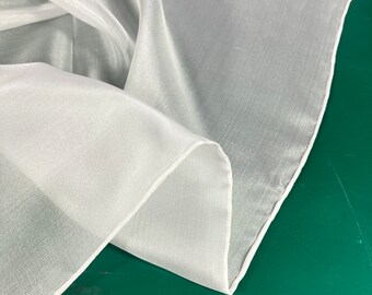 5 Momme Silk Ponge Scarf | Hand Rolled with Silk Thread | 100% Silk | For Dyeing or Hand Painting | Natural White | Designer Supplies