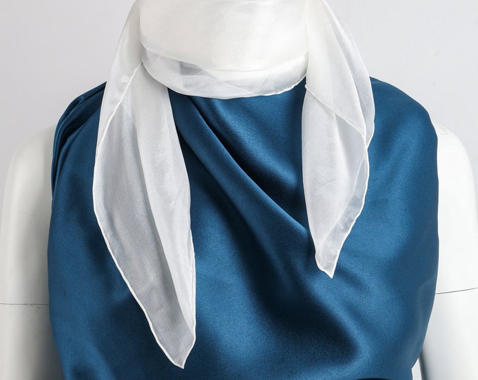 5 Momme Undyed Silk Pongee Scarves For Hand Painting, 100% Mulberry Silk, Hand Rolled, Each Scarf is Individually Packaged