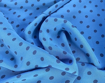 Tejido con estampado de lunares georgette de viscosa / 100% viscosa / Peso de la tela de 120 g / m2 / Ancho de la tela de 130 cm / Tela de ropa / Venta por metro