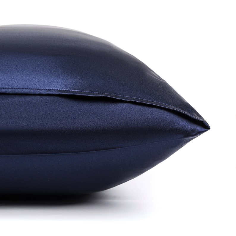 Navy Silk Pillowcase 22 Momme / 100 Mulberry Silk / Envelope and
