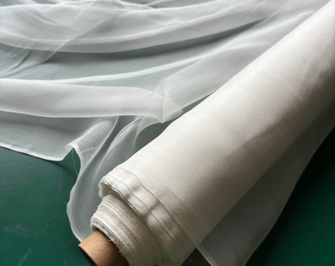 3.5 Momme Silk Gauze, Natural white, 100% Silk, Undyed, Sell by the Meter