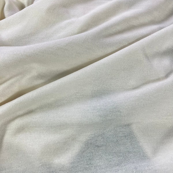 Silk Jersey, 100% Silk, Natural White, 105 GSM, 83cm Tube, Sell by the Meter
