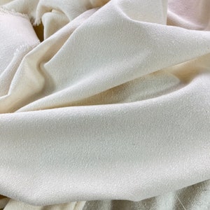 100% Natural Silk Noil Fabric - For Clothing, 35 Momme (150 GSM), 45 inch or 55 inch Wide, Natural White (Unprocessed), Sell by the Meter