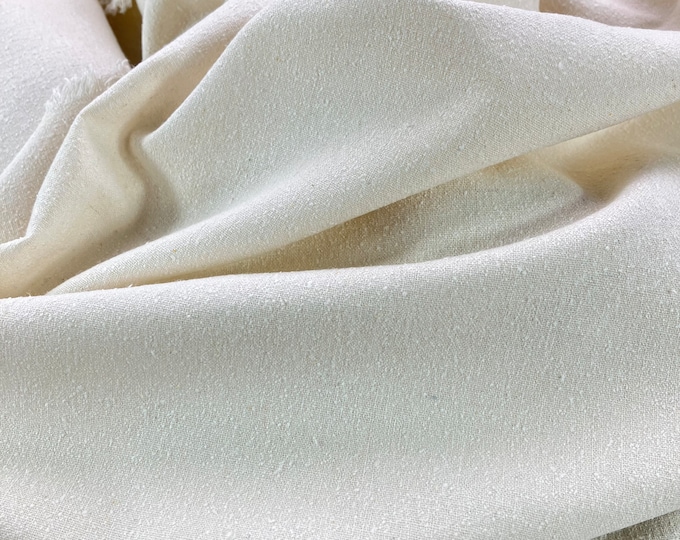 35 Momme Noil Poplin, 100% Silk, Natural White, Sell by the Meter