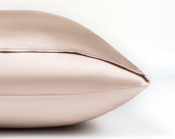 100% Mulberry Silk Pillowcase | Champagne | Oeko-tex Certified Pillowcase | Protects Healthy Skin and Hair | Improve Sleep Quality