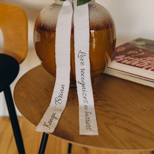 Nastro per bouquet da sposa personalizzato Cravatta per bouquet da sposa personalizzata