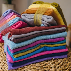 Fabric scraps bundle Hand dyed gauze fabric remnants Cheesecloth scraps for crafting, photo props, flat lay styling