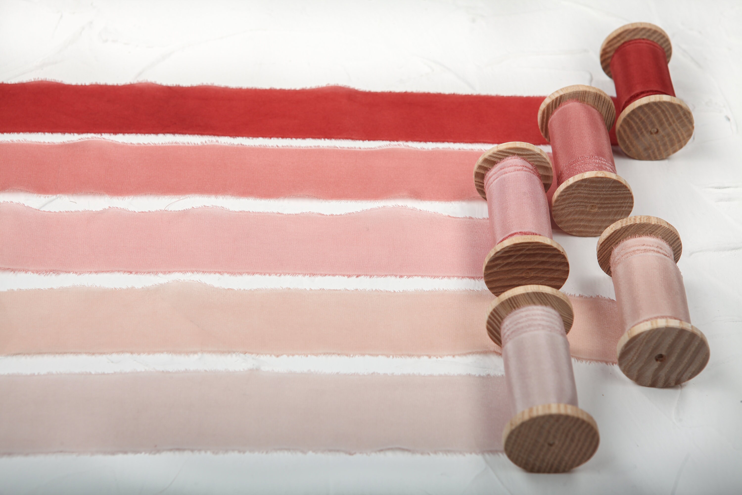 Hand dyed ribbon Frayed edge ribbon Silk ribbon with raw Etsy