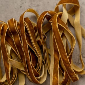 SAGE GREEN Velvet ribbon Hand Dyed 3/8&#39;&#39; 10mm Finished edge By the yard For crafting, decor, gift wrapping, DIY projects