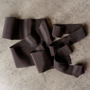 RISTRETTO silk ribbon Hand dyed Raw edge Wedding bouquet ribbon Pure silk invitation ribbon