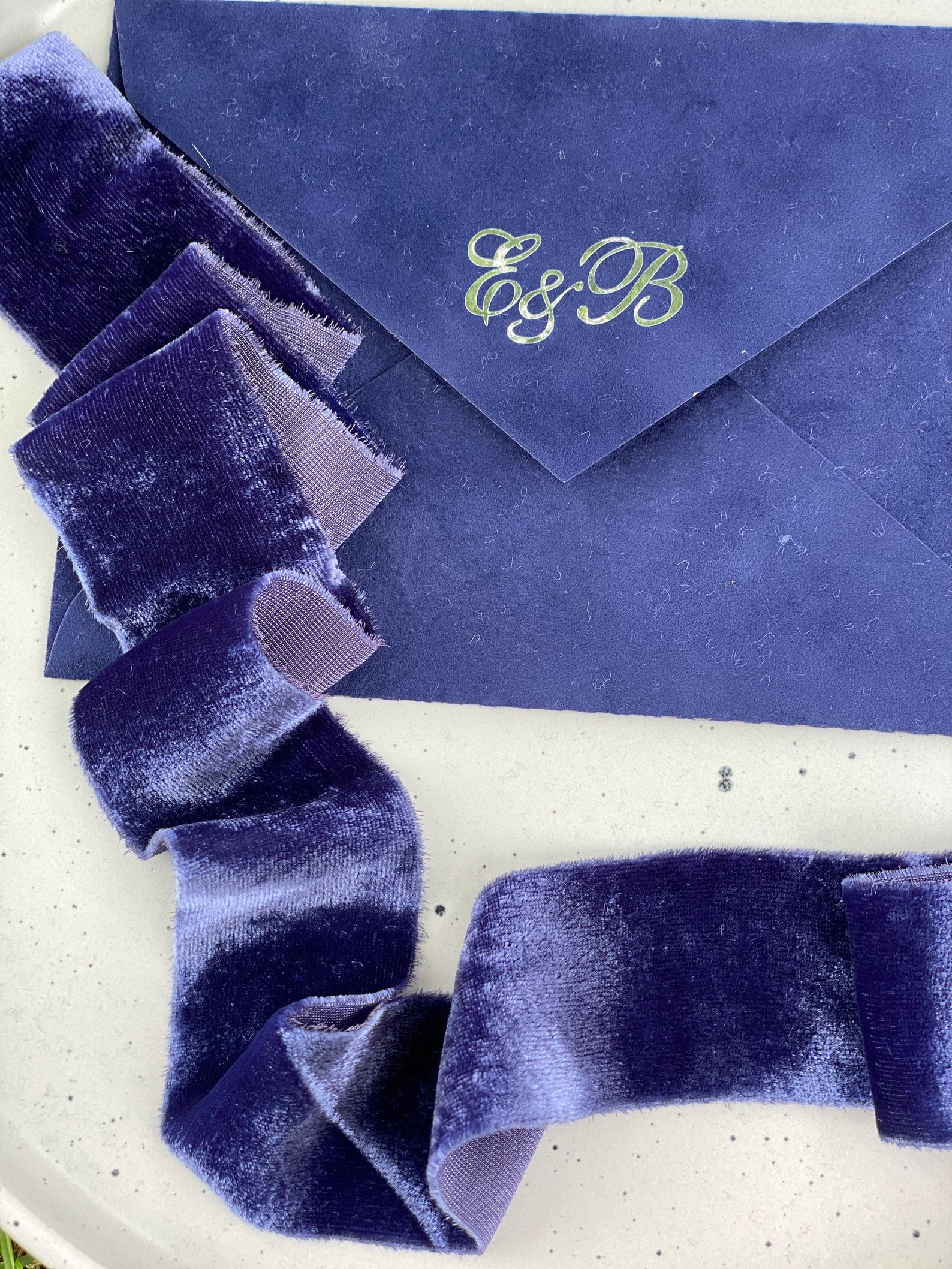 BLUEBERRY hand dyed velvet ribbon Silk velvet ribbon Frayed Etsy