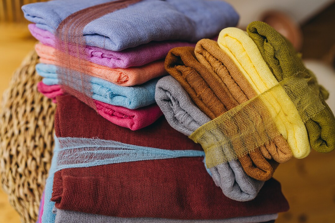 Assortment of Gauze Runners Cotton Fabric Remnants Cheesecloth Runner