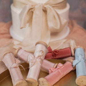 Nastro di seta tinto a mano Nastro da matrimonio Nastro per decorare torte con bordo sfrangiato