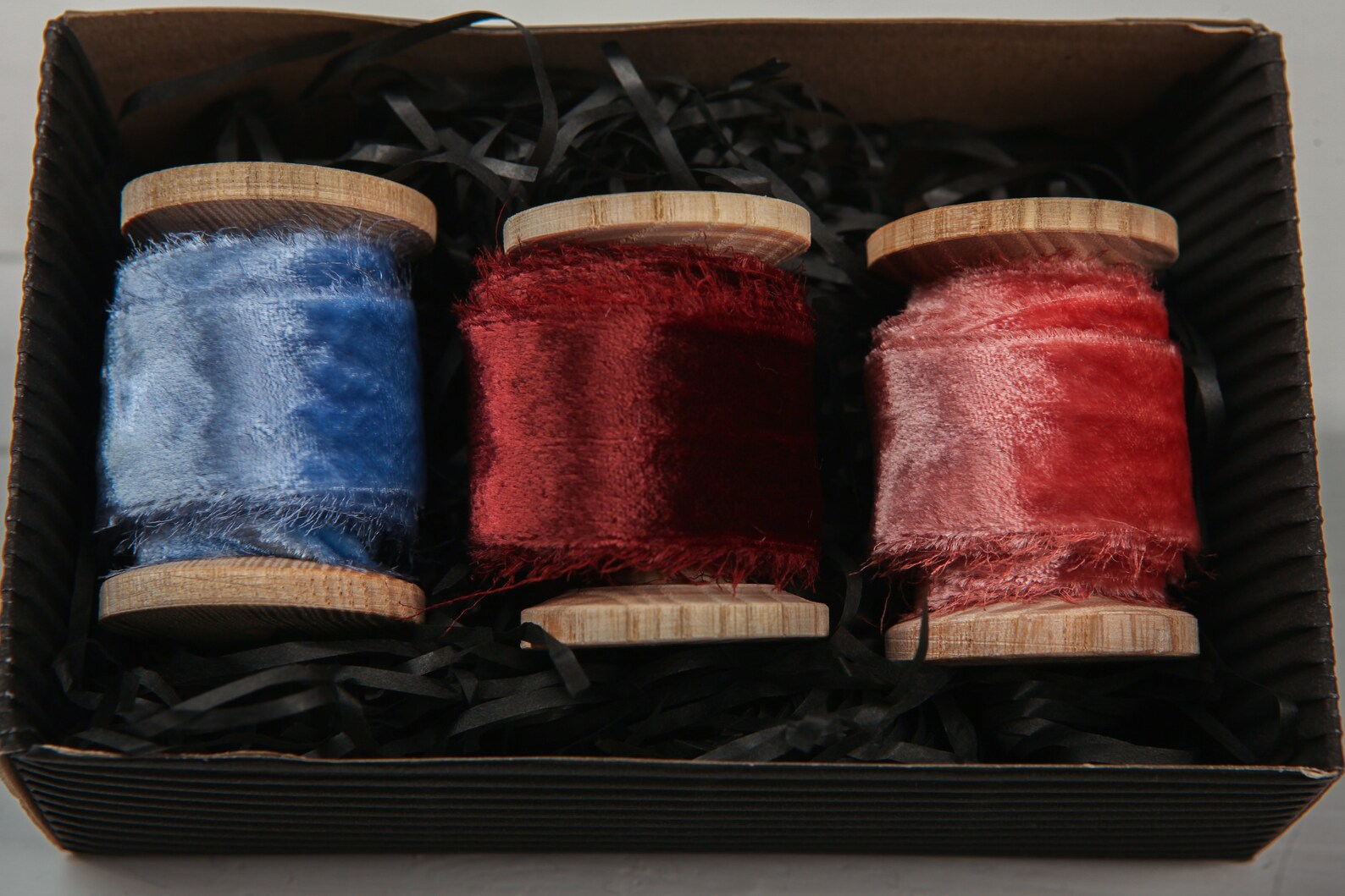Silk velvet ribbon Frayed velvet ribbon Hand dyed velvet Etsy