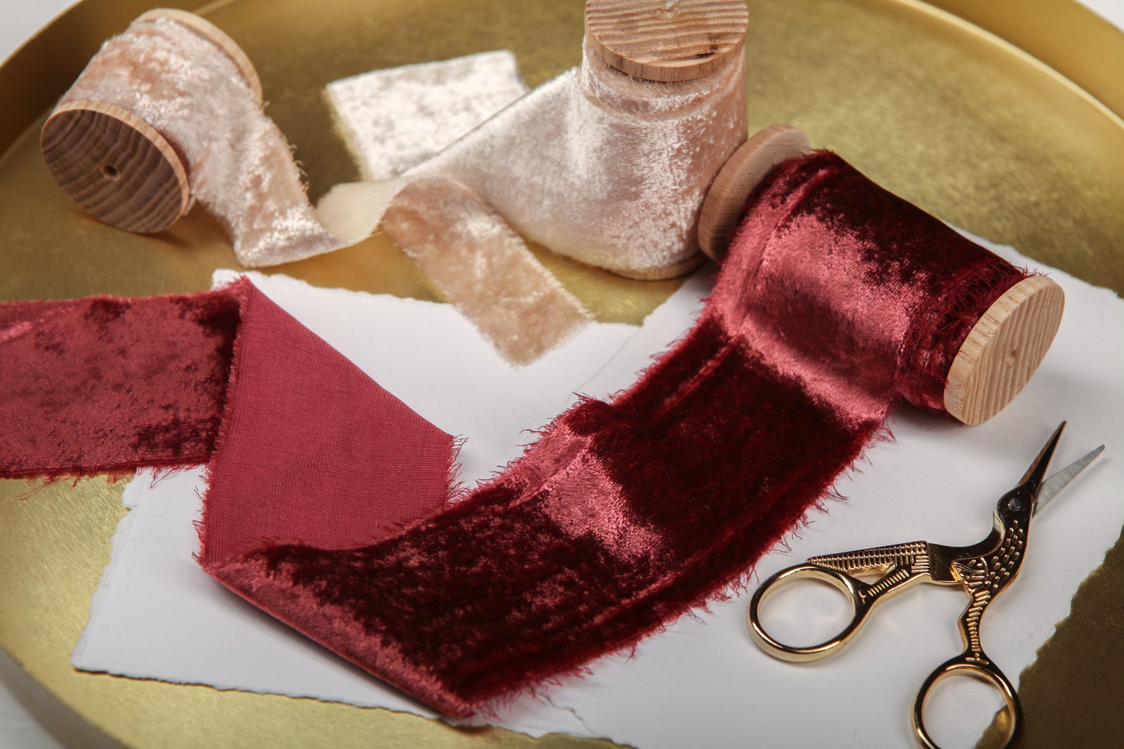 Ivory velvet silk ribbon Crushed velvet ribbon Frayed ribbon Etsy