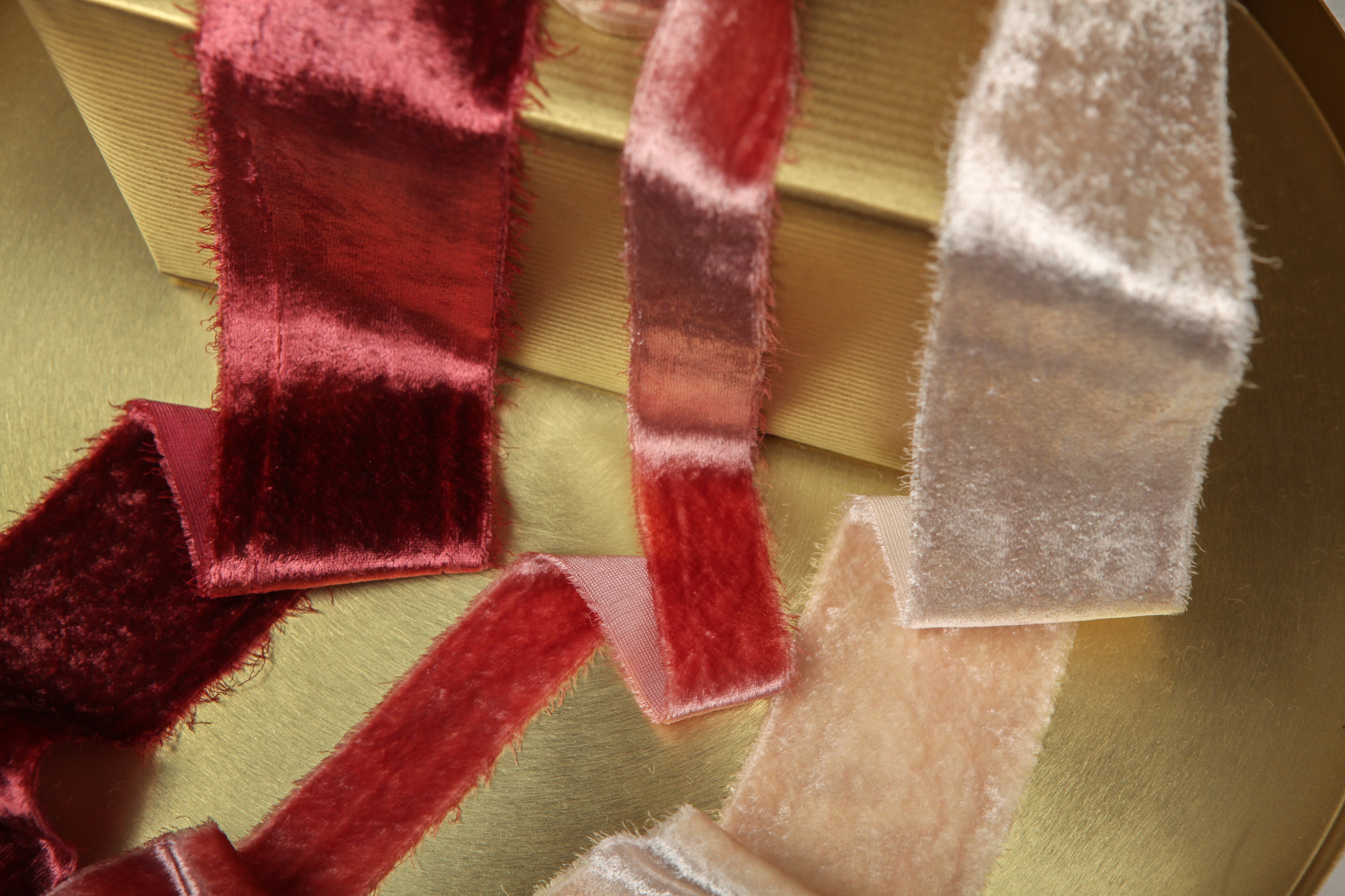 White Velvet Ribbon Crushed Velvet Ribbon Frayed Velvet Etsy Australia