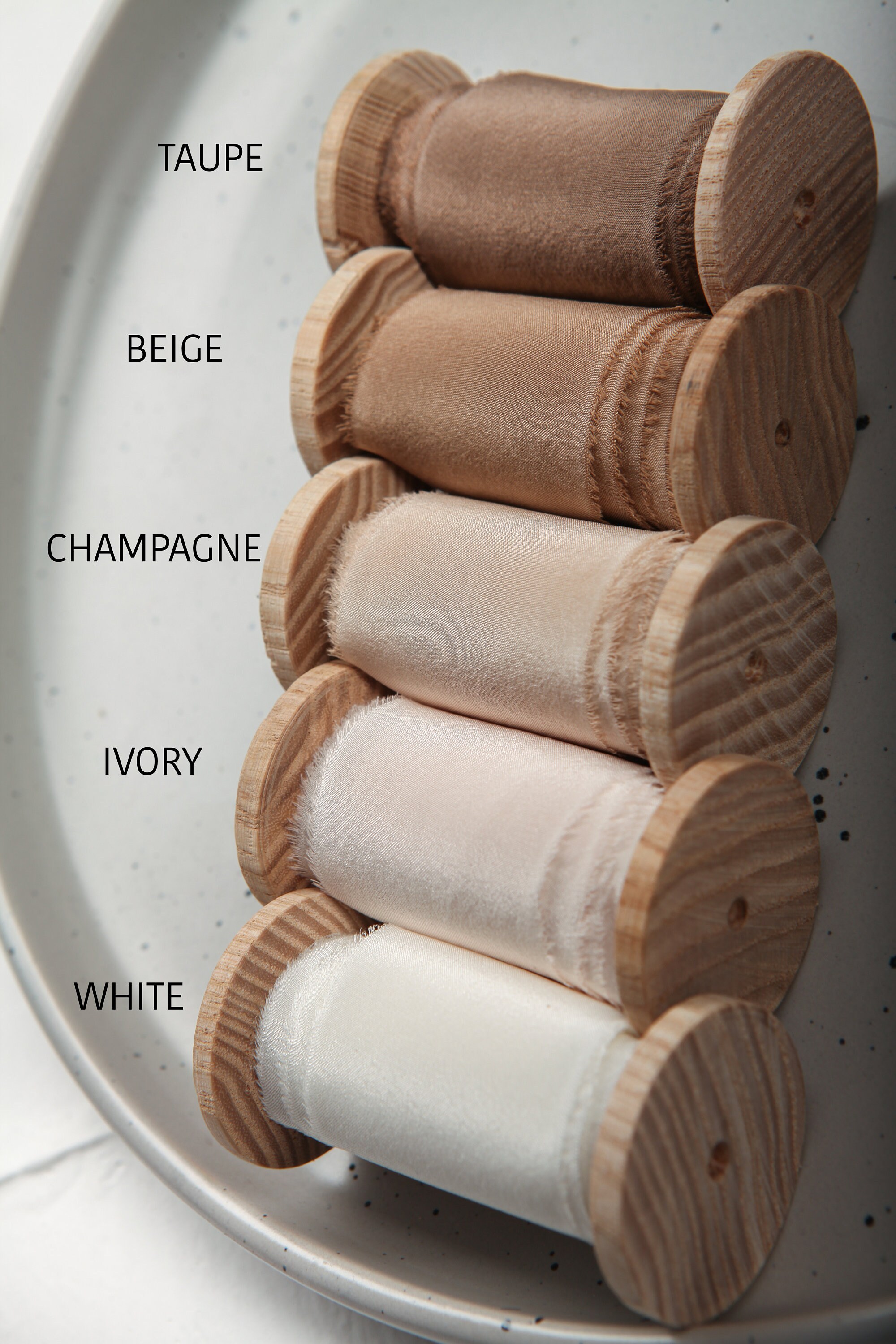 Neutral Hand Dyed Silk Ribbons Wedding Ribbon With Frayed Etsy