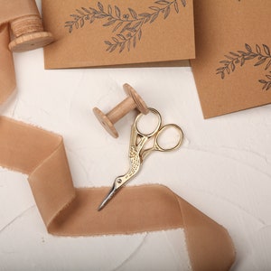 BEIGE silk ribbon hand dyed for wedding invitations Pure sulk ribbon Hand torn ribbon