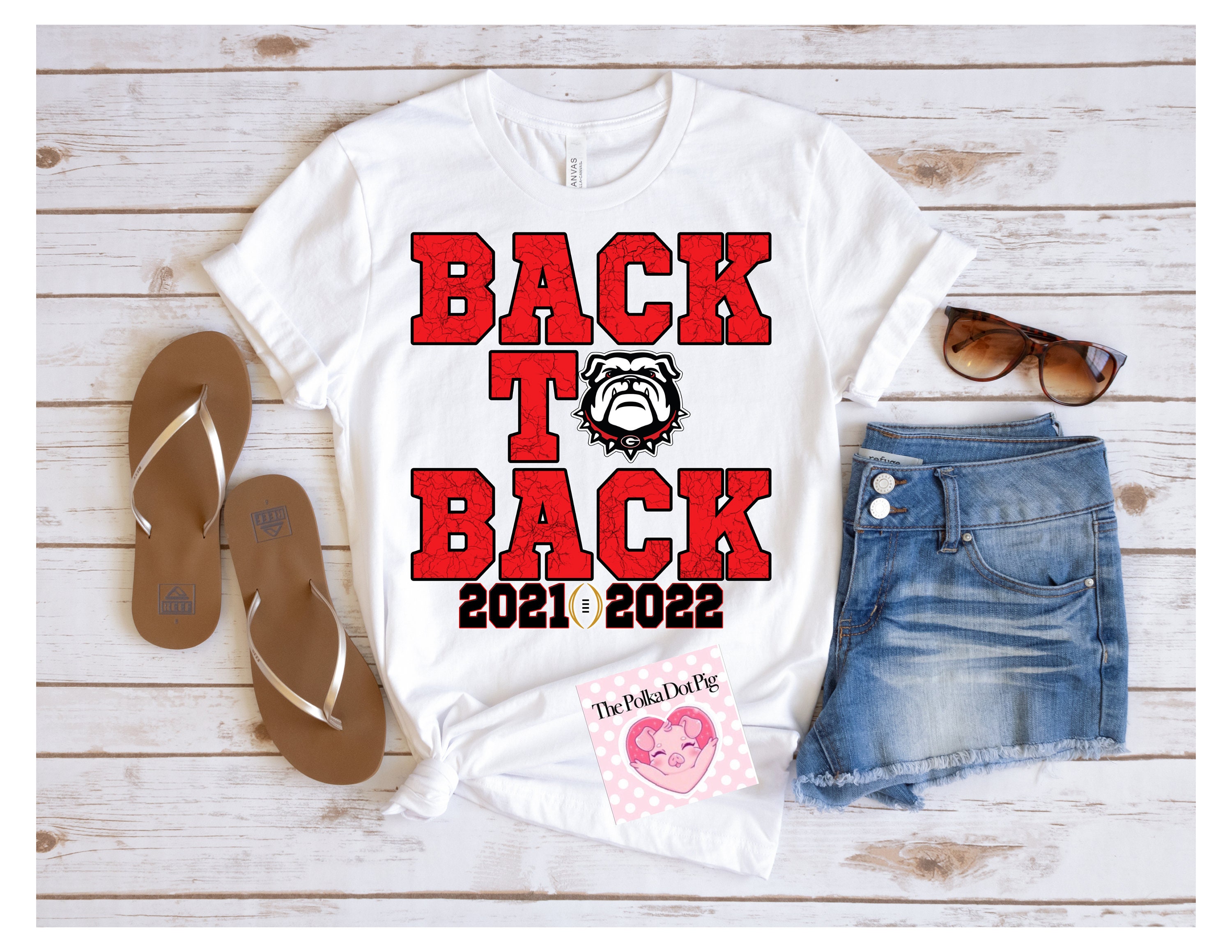 Discover Georgia Bulldog Championship 2022 2023 Back to Back Champs Football shirt