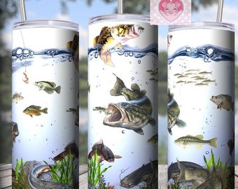 Underwater tumbler | fishing tumbler | 20oz or 30 oz | Catfish | Bass | Catfish tumbler | Bass tumbler | Pond | Pond tumbler | Father’s Day