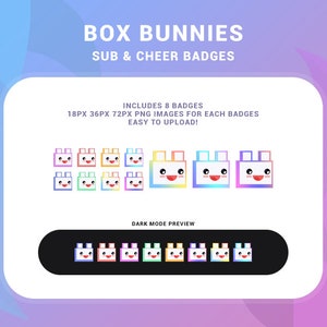 Box Bunnies Cute Badges for Twitch Sub & Cheer