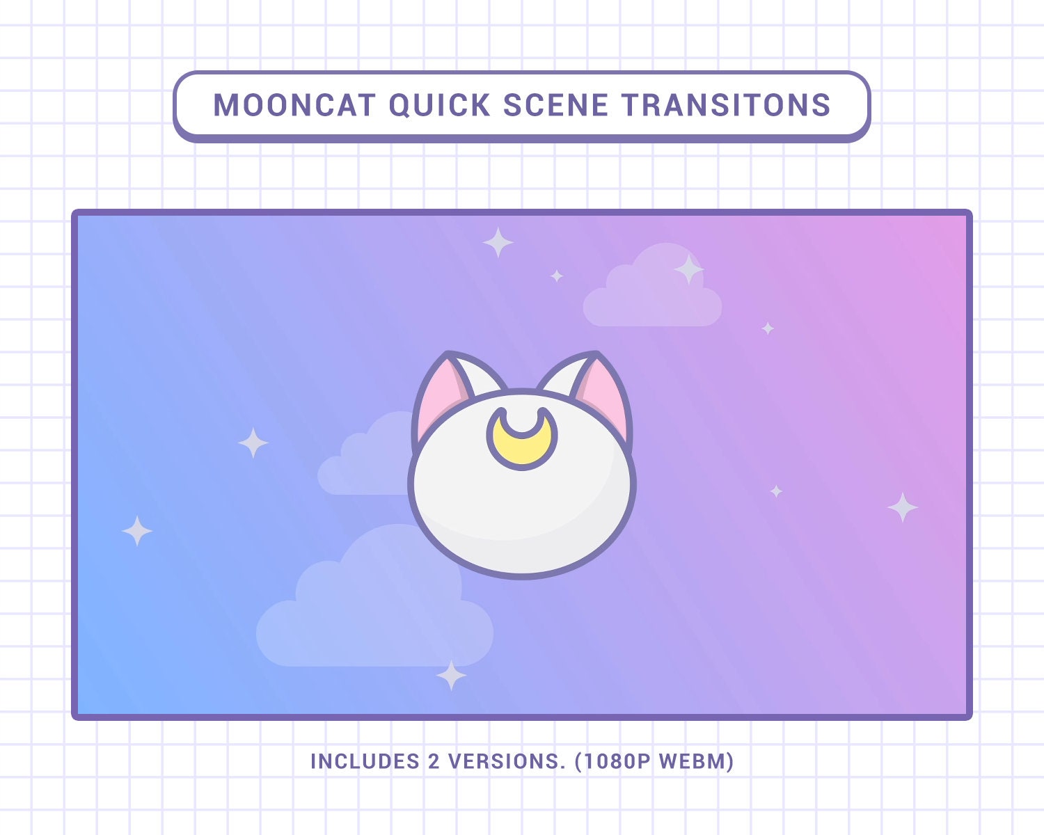 White Moon Cat Scene Transitions - Etsy