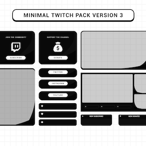Black/Gray Minimal Twitch Streamer Pack
