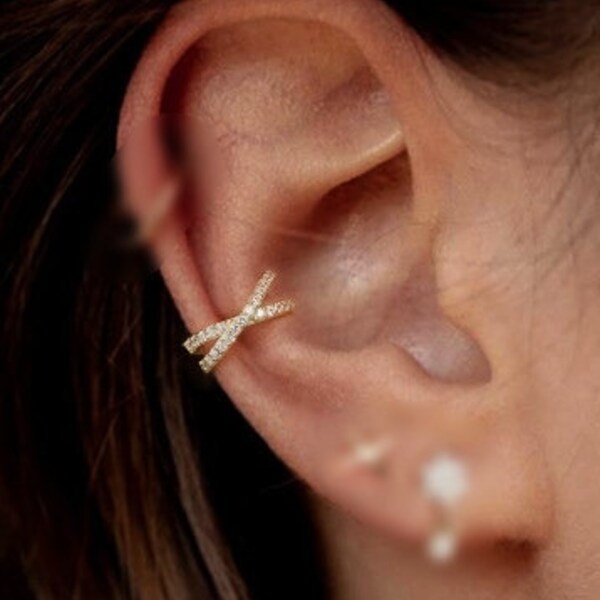 Cross Ear Cuff Etsy