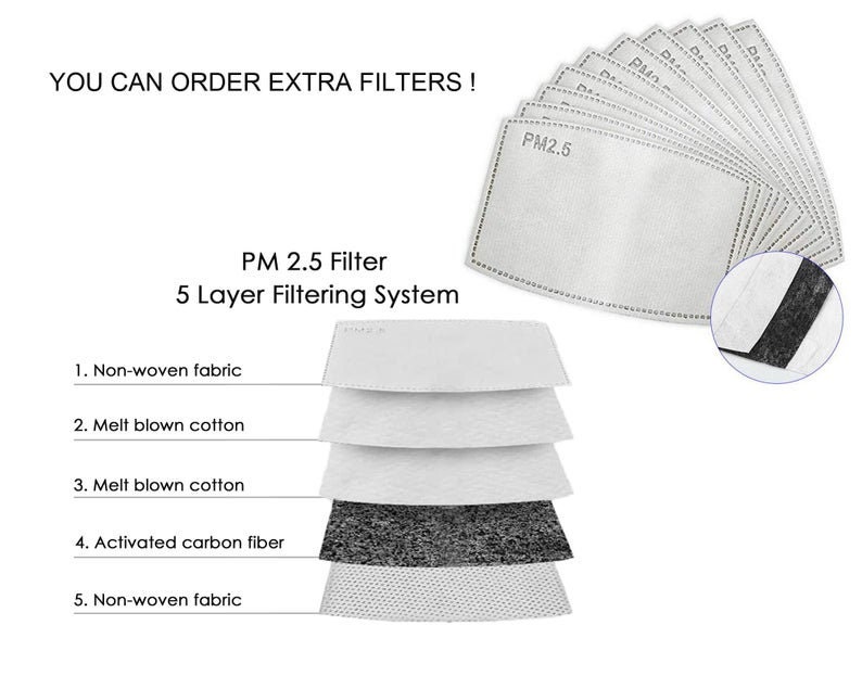 10 FILTROS para mascarillas faciales para adultos, filtros para mascarillas faciales, filtros PM2.5, filtro para mascarilla facial, filtro de bolsillo
