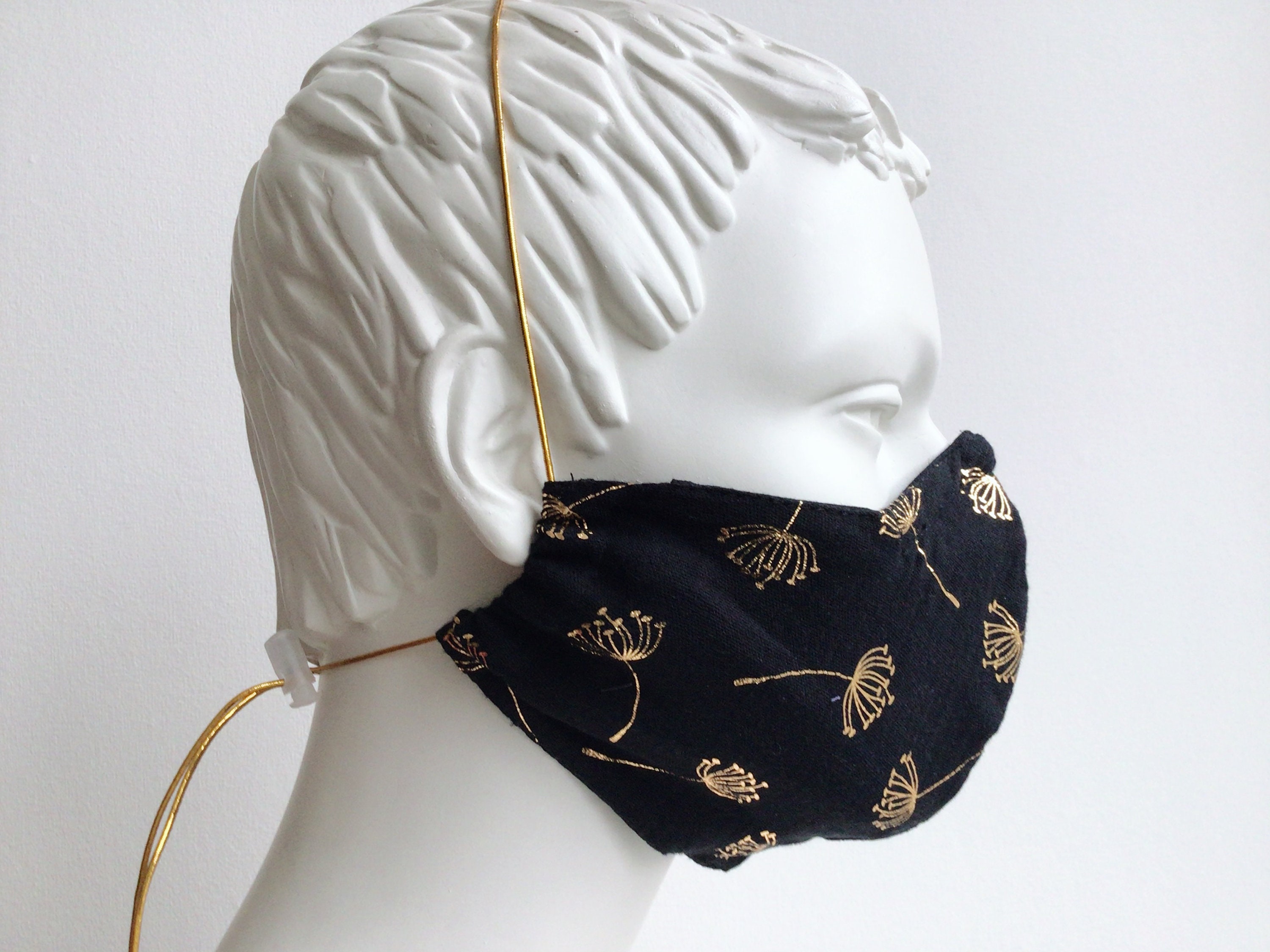 Pastel Gold Muslin Face Mask Glitter Face Mask W Nose Wire Etsy UK