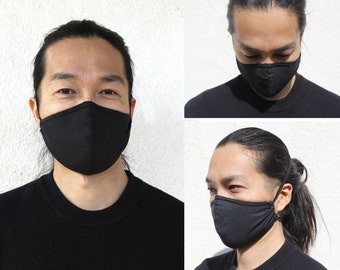 Overhead face mask for glasses, hearing aids friendly mask with nose wire and filter, breatable washable reusable mask