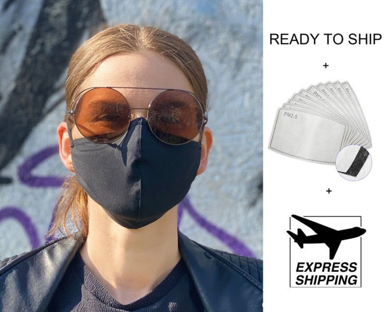 Overhead Face Mask for Glasses, Hearing Aids Friendly Mask With Nose