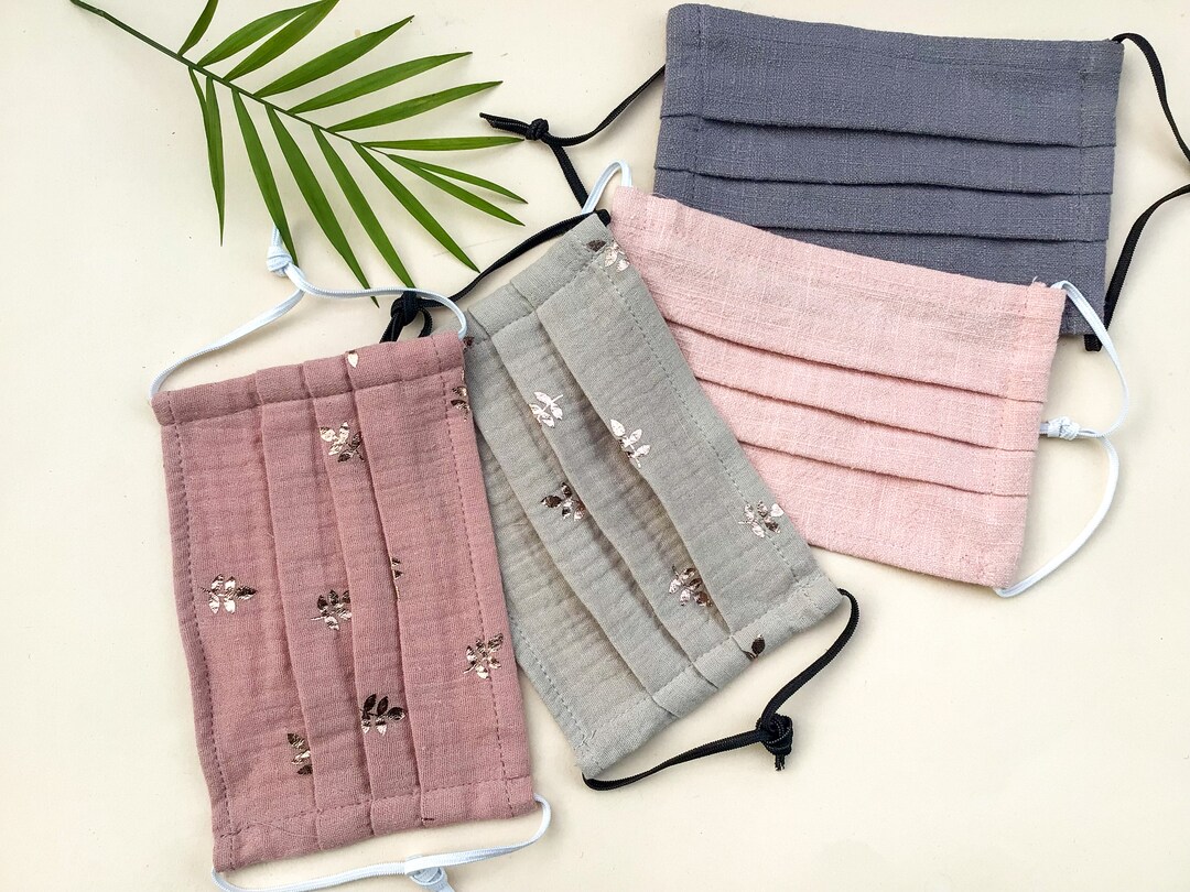 One Layer Solid Muslin Easy Breathe Face Mask With Nose Wire, Organic