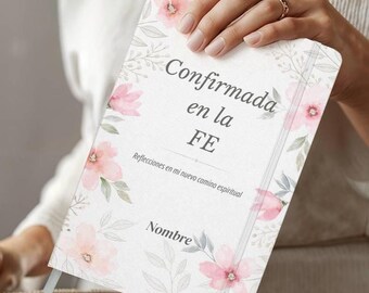 Diario de Confirmación Personalizado – Regalo de Madrina / “Confirmada en la Fe” / Diario Espiritual Católico