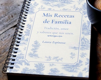 Libro de recetas español personalizado • Regalo "Mis Recetas de Familia"