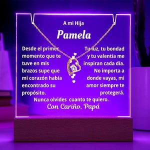 Heart Necklace & Personalized Night Light | Gift from Dad