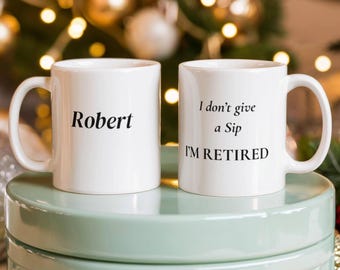 Retirement Mug Personalized Gift for Retiree | Funny Retirement Coffee Mug | Custom Name Retired Mug | Coworker Retirement Gift