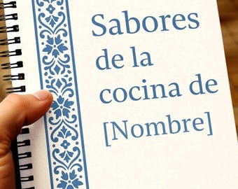 Libro de recetas de Talavera personalizado • Libro de cocina español para regalar a mamá