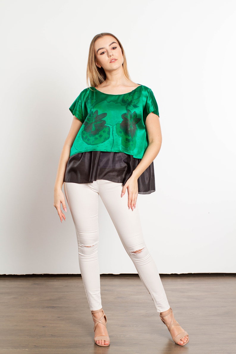 Silk blouse hand decorated