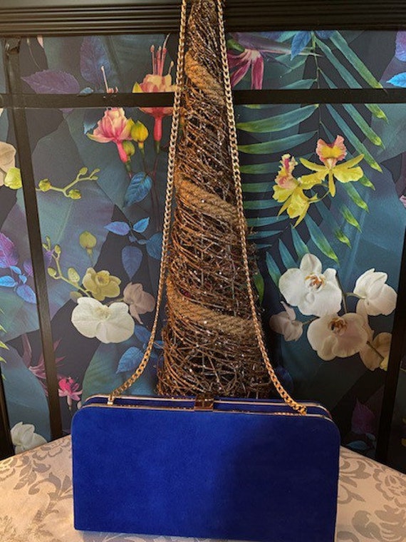 Dune blue clutch bag sale