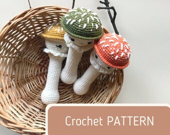 Crochet Pattern Mushroom Baby Rattle/Mushroom Toy/Easy To Follow PDF RATTERN/PDF Amigurumi Pattern Toy